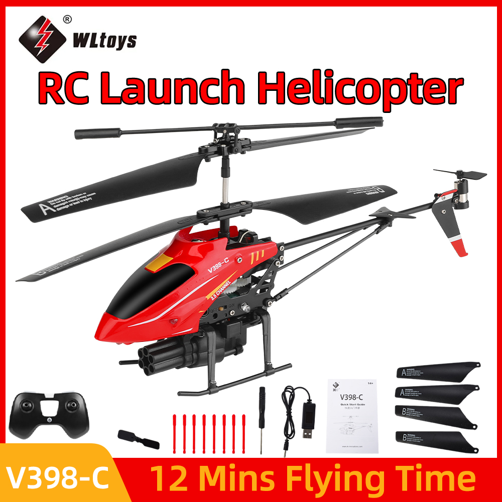 Rc Helicopter Gyro - Wltoys RC เฮลิคอปเตอร์ V398-C เครื่องบินเปิดตัวเฮลิคอปเตอร์ 2.4