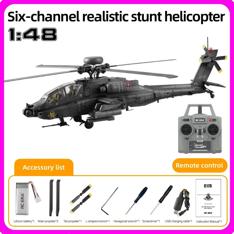 Rc Helicopter Single Rotor - เฮลิคอปเตอร์บังคับวิทยุ Rc Era Ah-64d Apache รุ่น