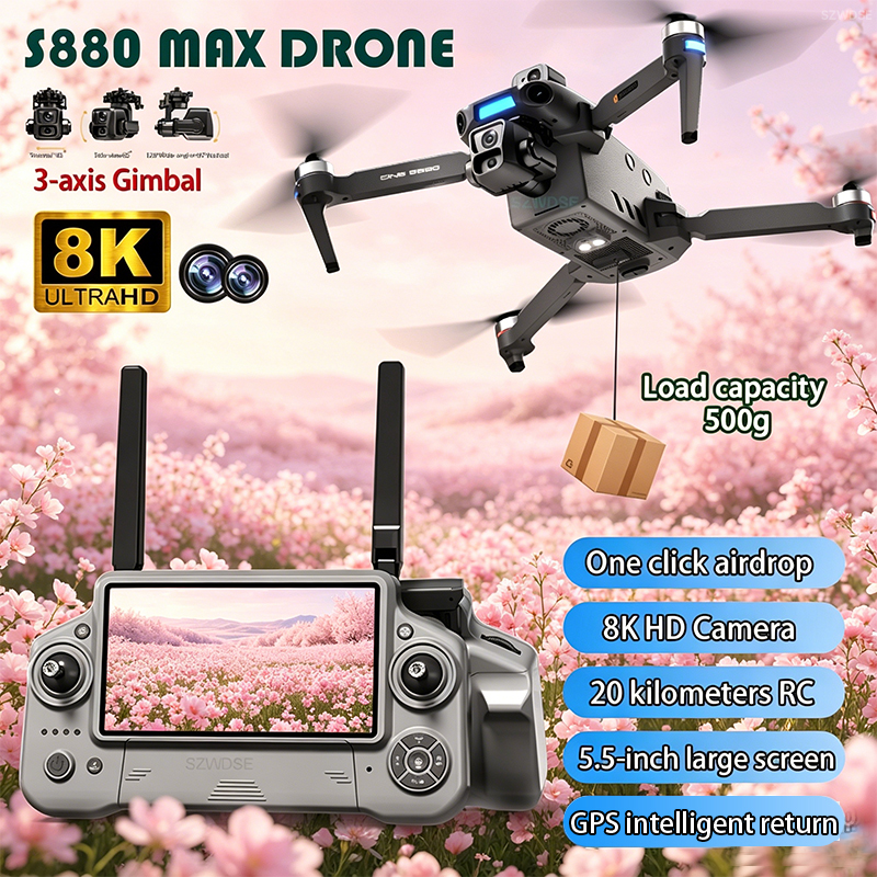 Rc Helicopter Charger - โดรนกล้องคู่ 8K รุ่นใหม่ ปี 2026 พร้อมหน้าจอควบคุมขนาดใหญ่