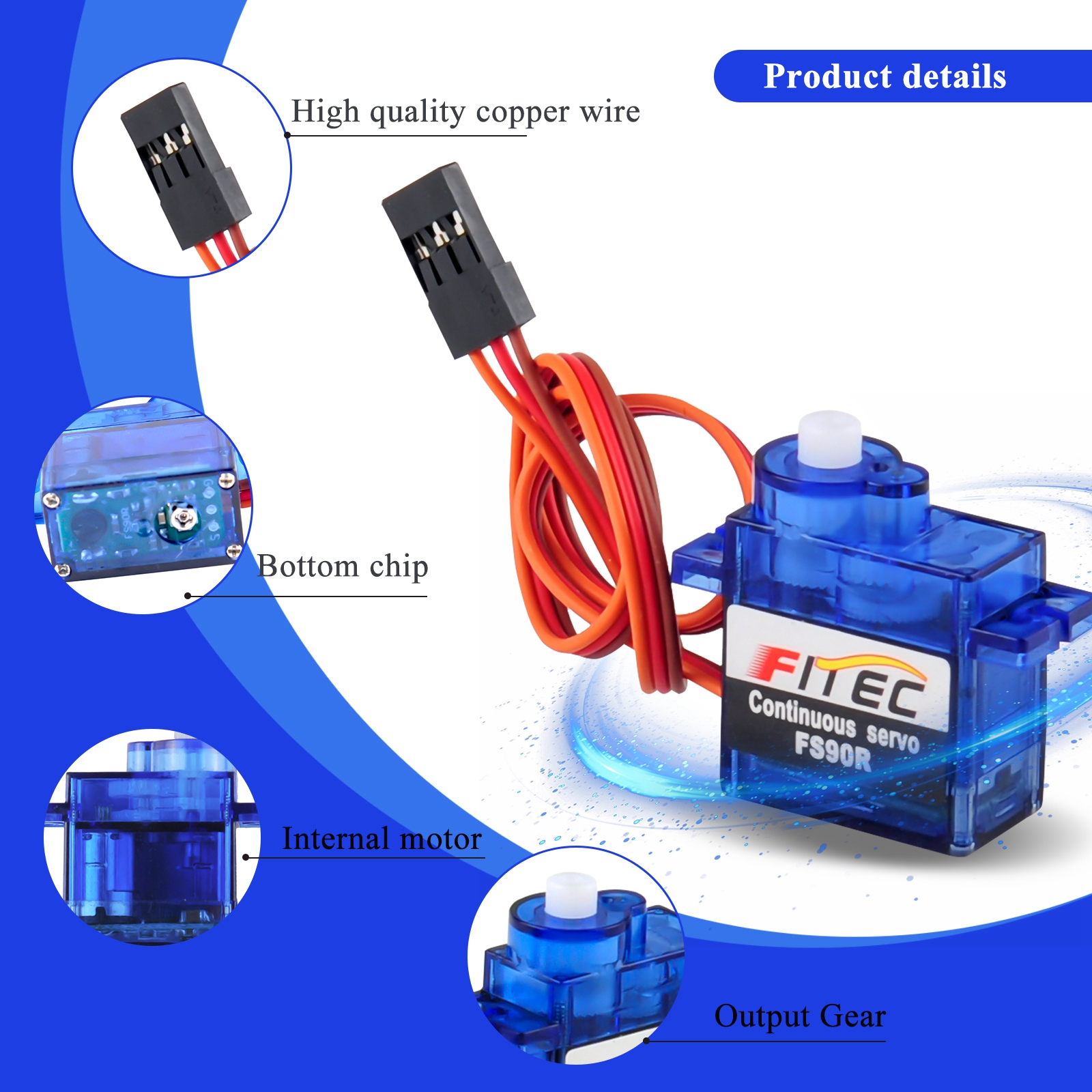 Rc Helicopter Servo - Feetech FS90R 9g Micro Servo มอเตอร์