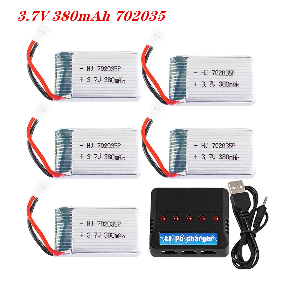Rc Helicopter Charger - 3.7V 380Mah 702035 Lipo แบตเตอรี่แบบชาร์จได้พร้อม Charger