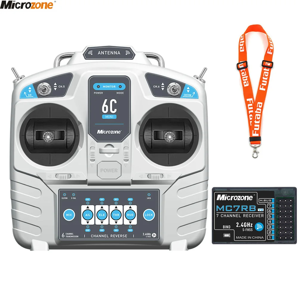 Rc Helicopter Mini - ไมโครโซน MC6C V2ขนาดเล็ก2.4G เครื่องส่งสัญญาณควบคุม6CH พร้อมตัวรับสัญญาณระบบวิทยุสำหรับเครื่องบิน RC