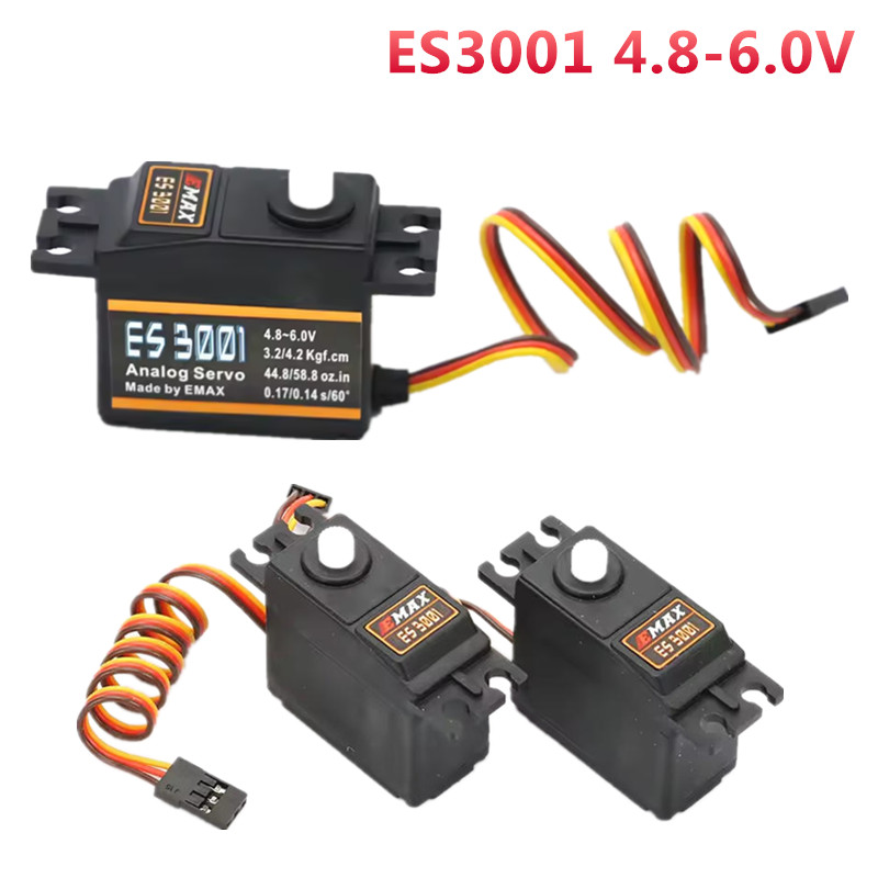 Rc Helicopter Parts - 1/4PCS EMAX ES3001 4.8-6.0V 37g พลาสติกเกียร์มาตรฐานอนาล็อกเซอร์โวสำหรับ