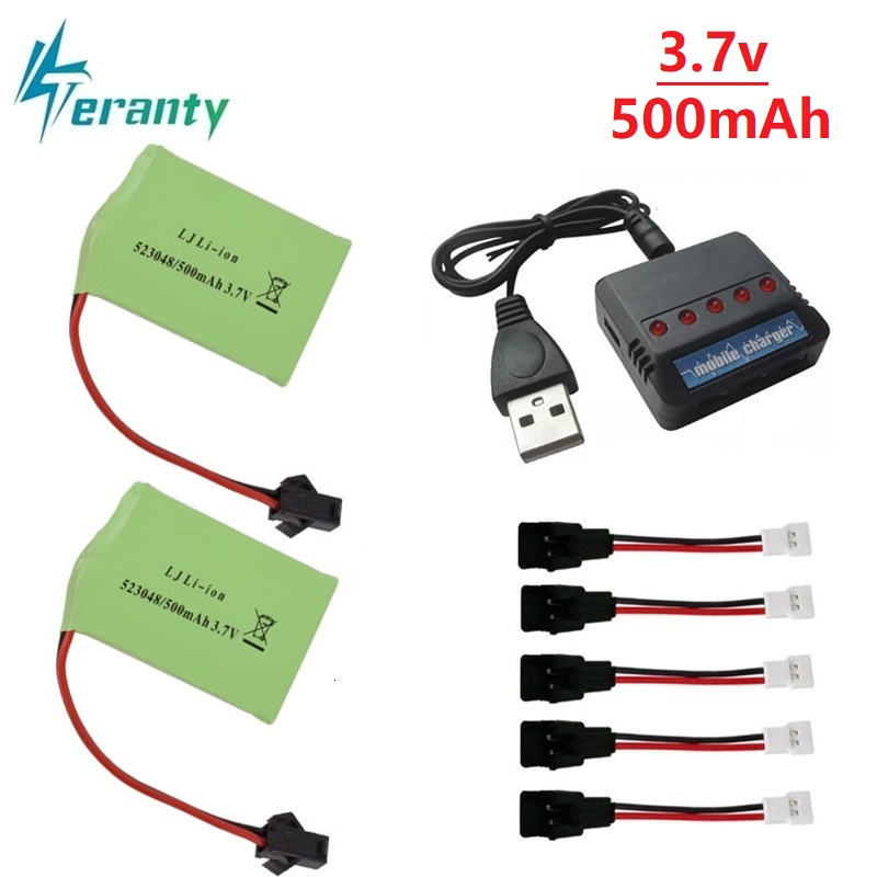 Rc Helicopter Charger - 3.7V 500mAh 523048 แบตเตอรี่ Li-Ion+ เครื่องชาร์จสำหรับรีโมทคอนโทรลไฟฟ้าของเล่นไดโนเสาร์แบตเตอรี่สำหรับ