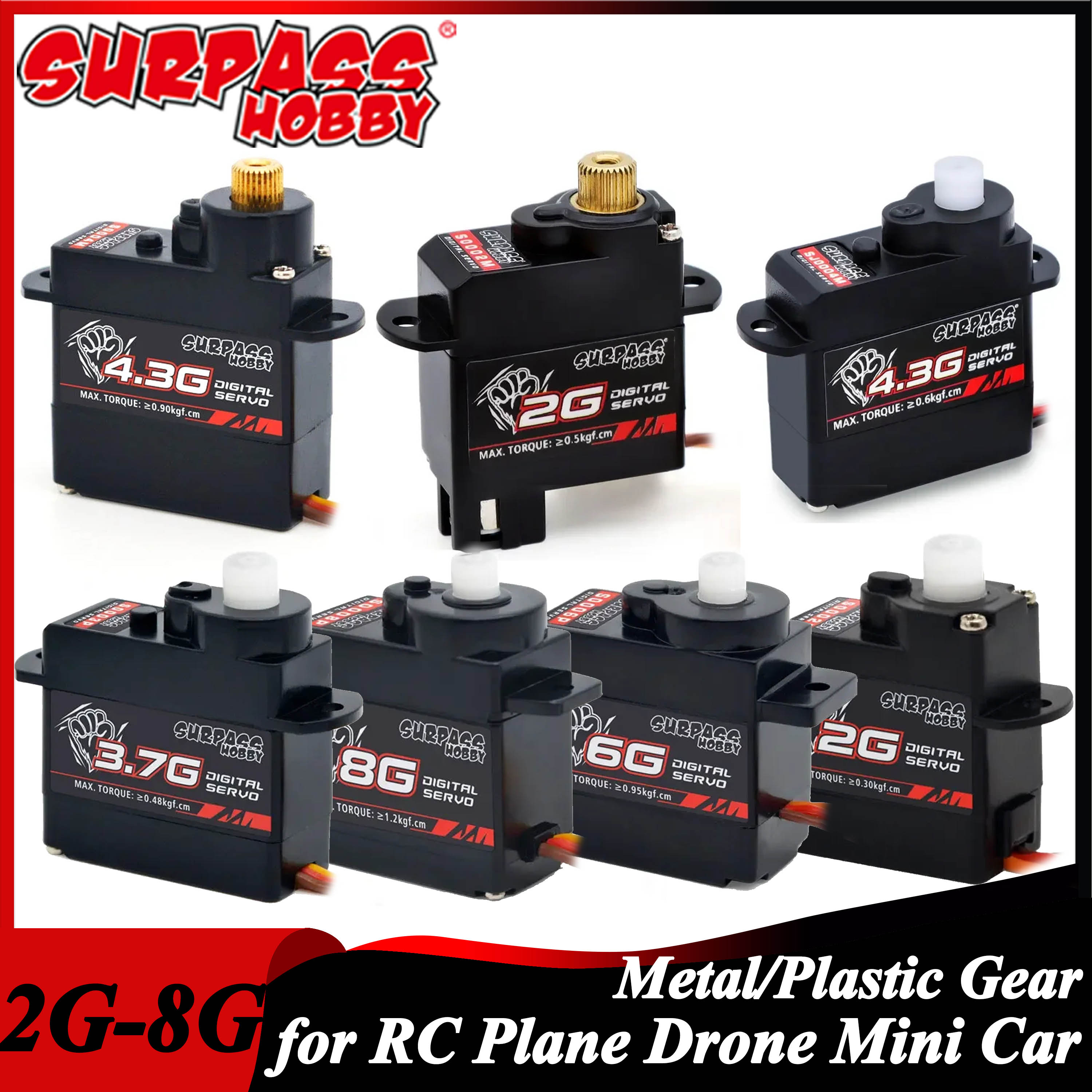 Surpass Hobby 2g 3.7g 4.3g 6g  - Rc Helicopter Servo บทวิจารณ์และราคา