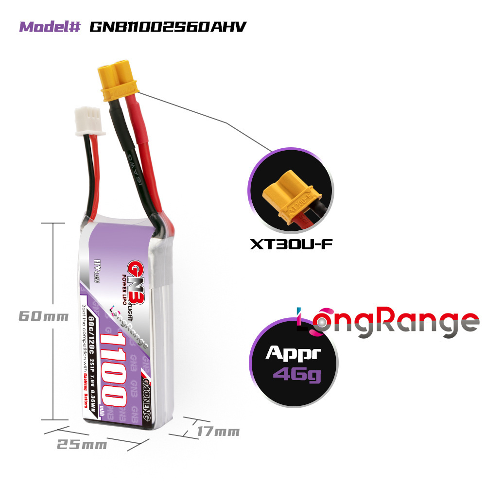 GNB 1100mAh 2S 3S 4S 6S 60C/12 - Rc Helicopter Parts บทวิจารณ์และราคา